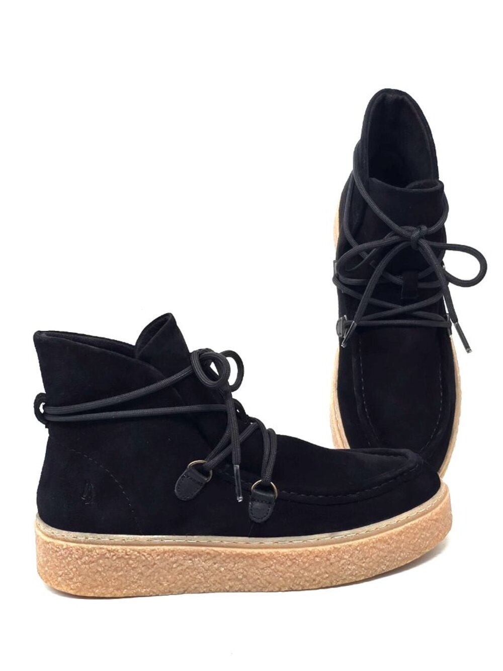 Hush Puppies Bridget Chukka Bold Black Suede Lace-up Booties Women's Size 8 M